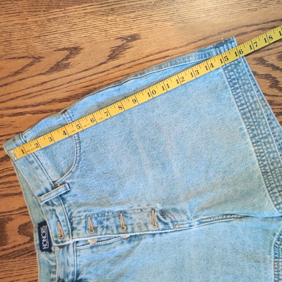 Honors™ High Waisted Faded Denim Jean Shorts Y2K Sz12 Vintage Button Fly - Picture 7 of 10